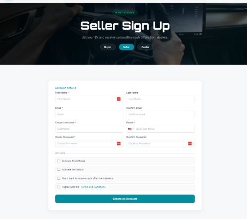 Sign Up & Register